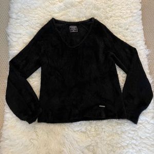 Abercrombie & Fitch Fuzzy Black Sweater
